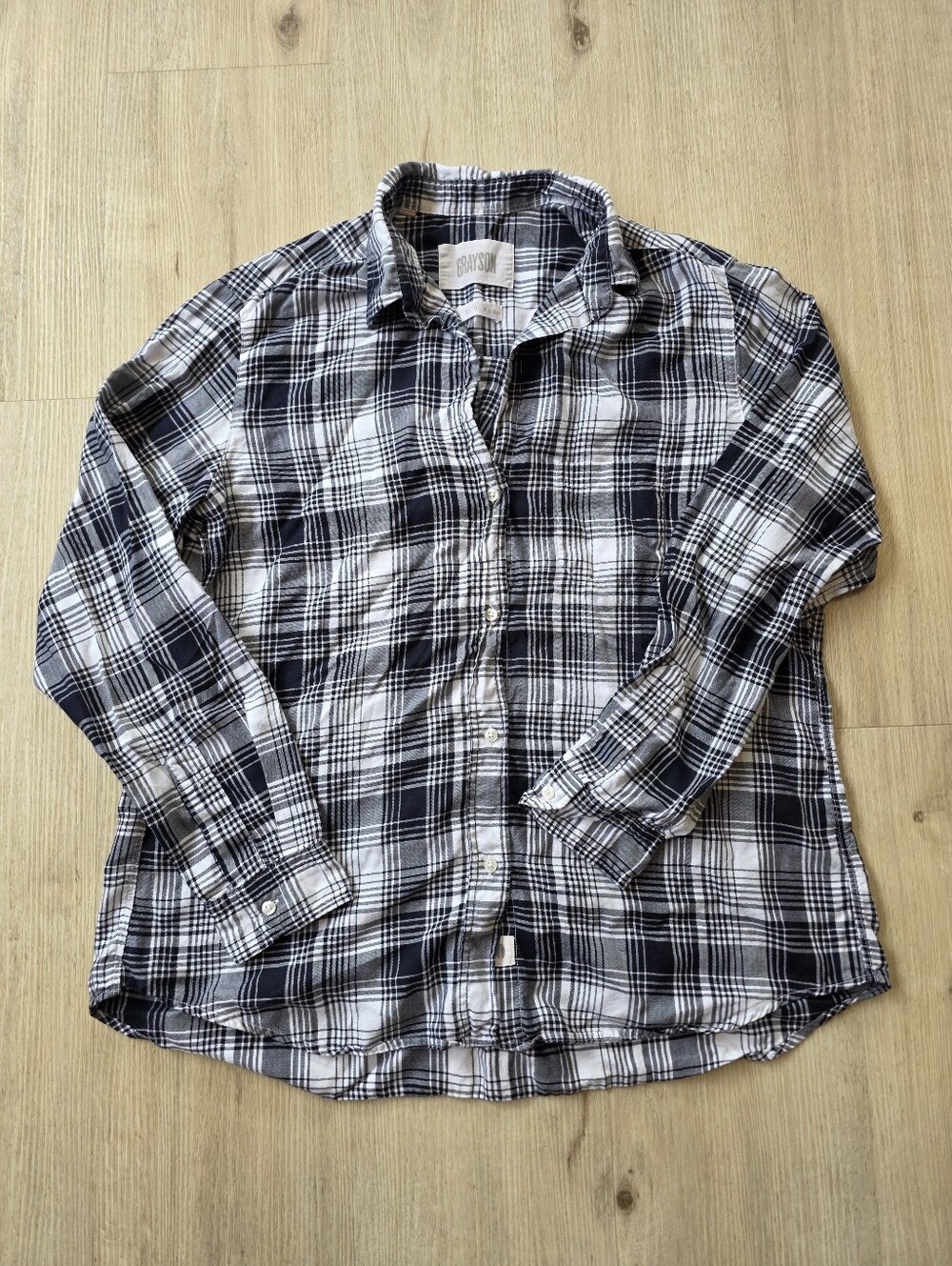 Grayson The Hero Plaid Shirt Size 04 XL Black/Gray